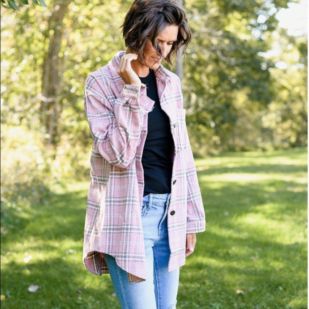 Pink Plaid Shacket
